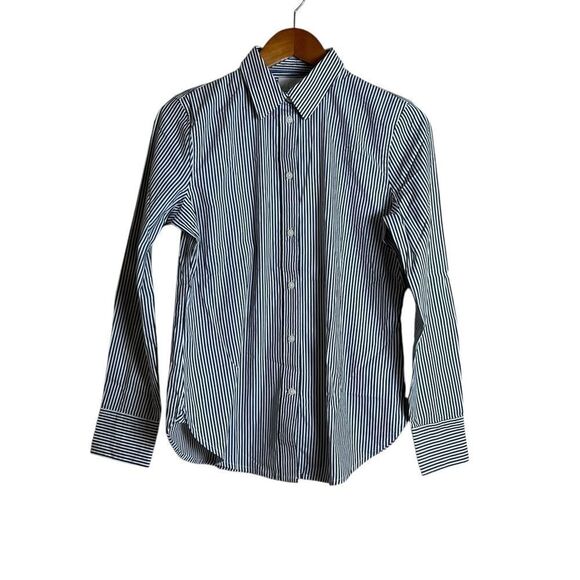 NWT! J. Crew black & white striped button down shirt - Picture 1 of 8